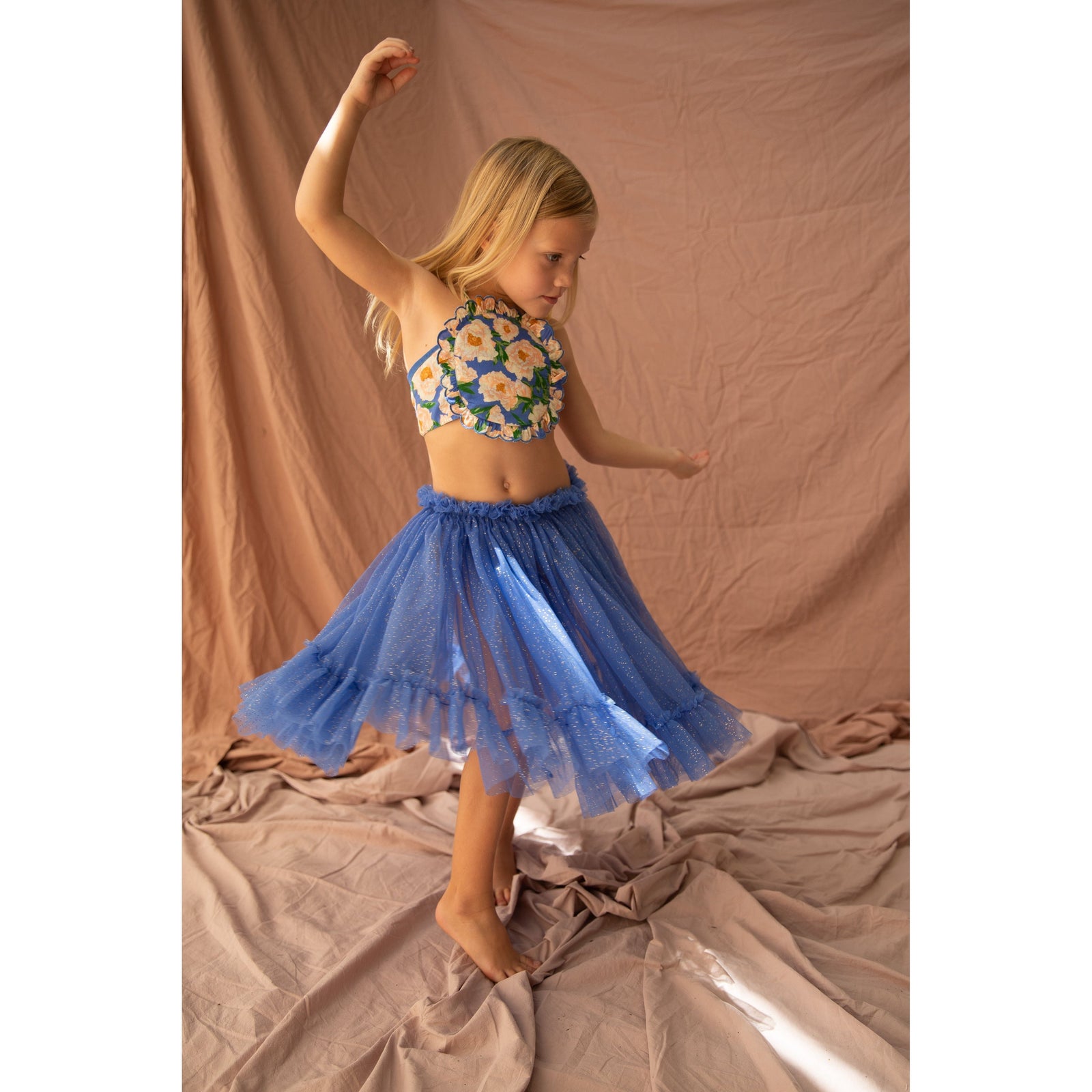Jess Top-Soiree Bouquet Bondi Blue