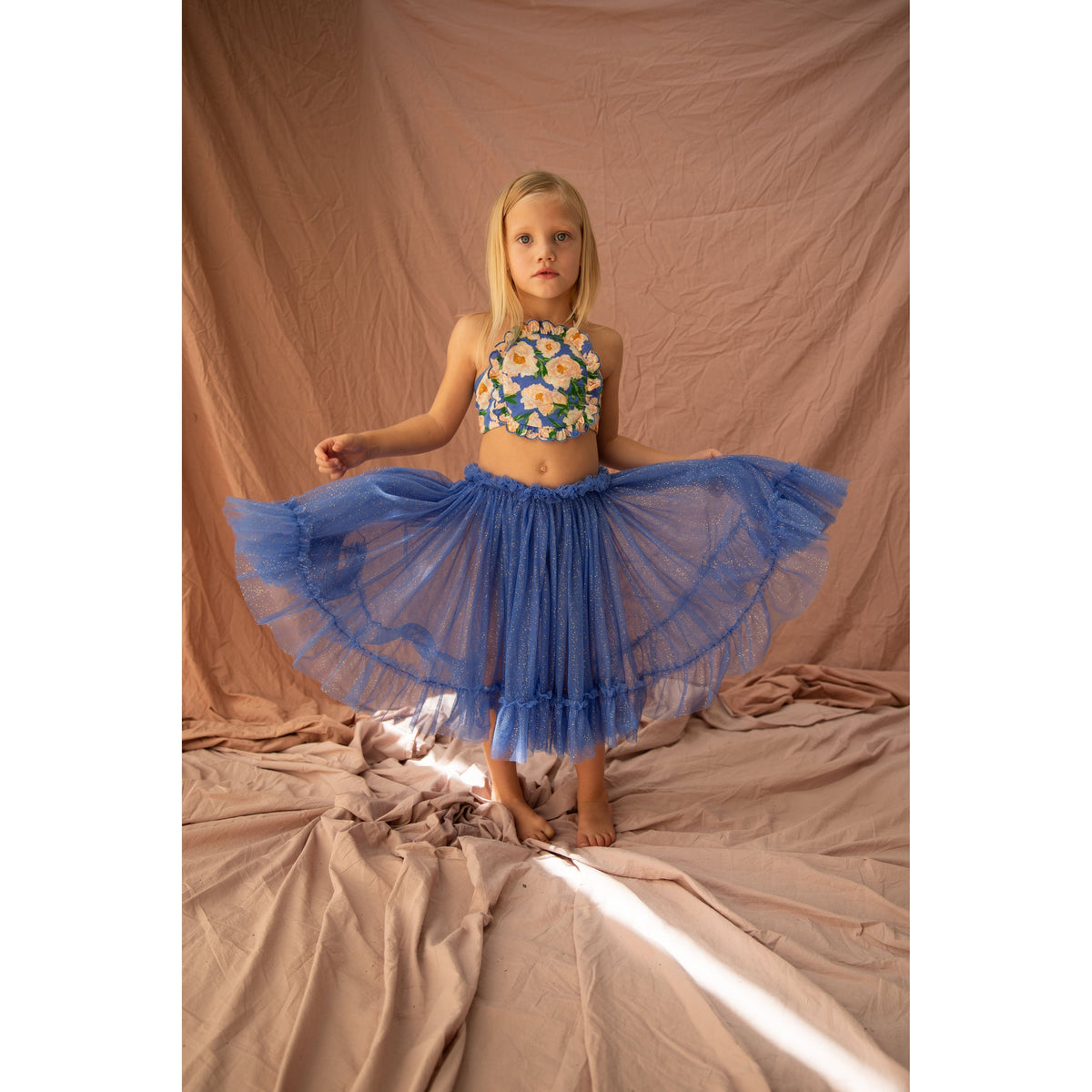 Jess Top-Soiree Bouquet Bondi Blue