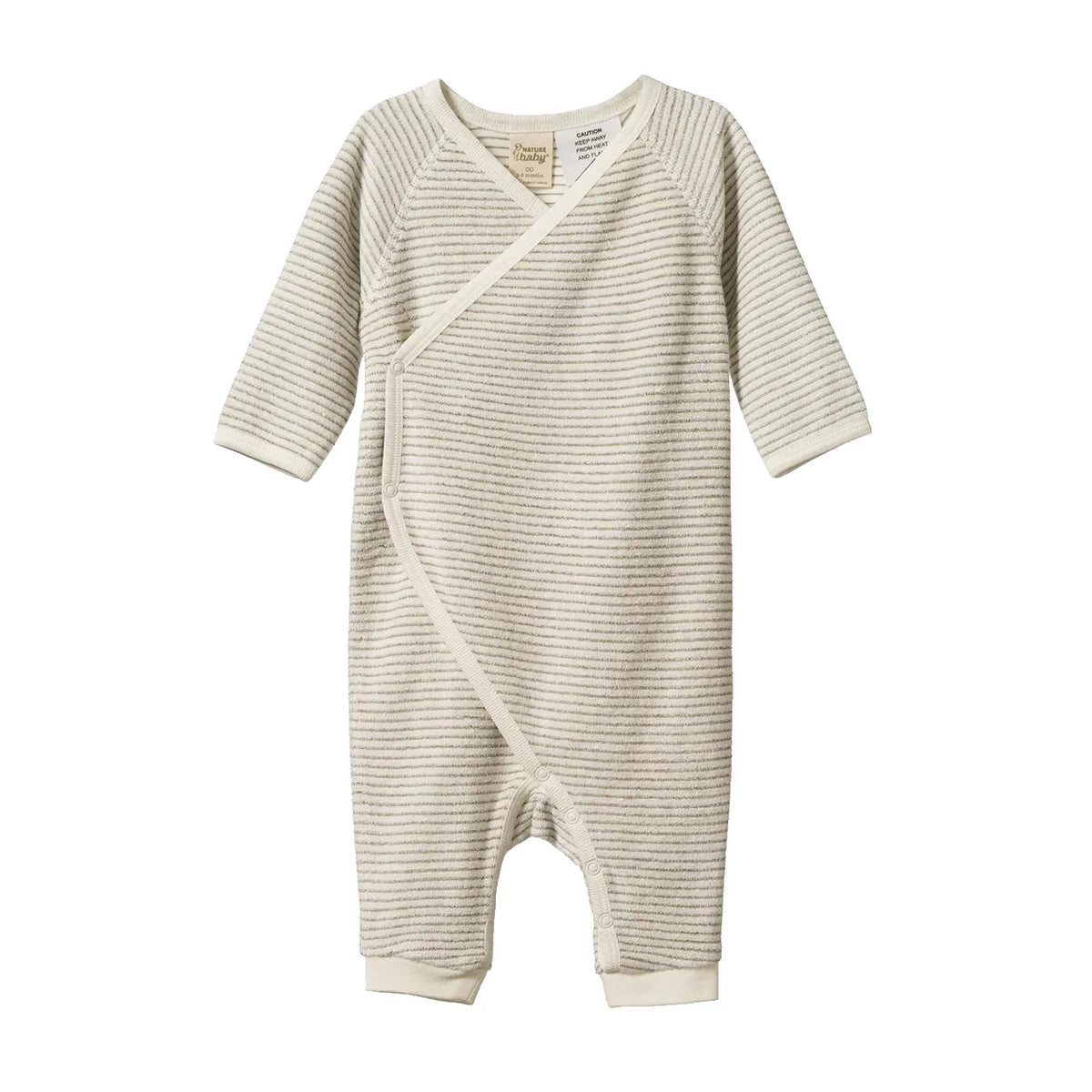 Kimono Stretch &amp; Grow Terry - Nettle Pinstripe
