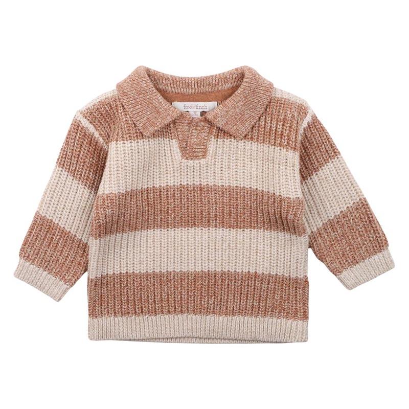 Stripe Knitted Jumper W Collar