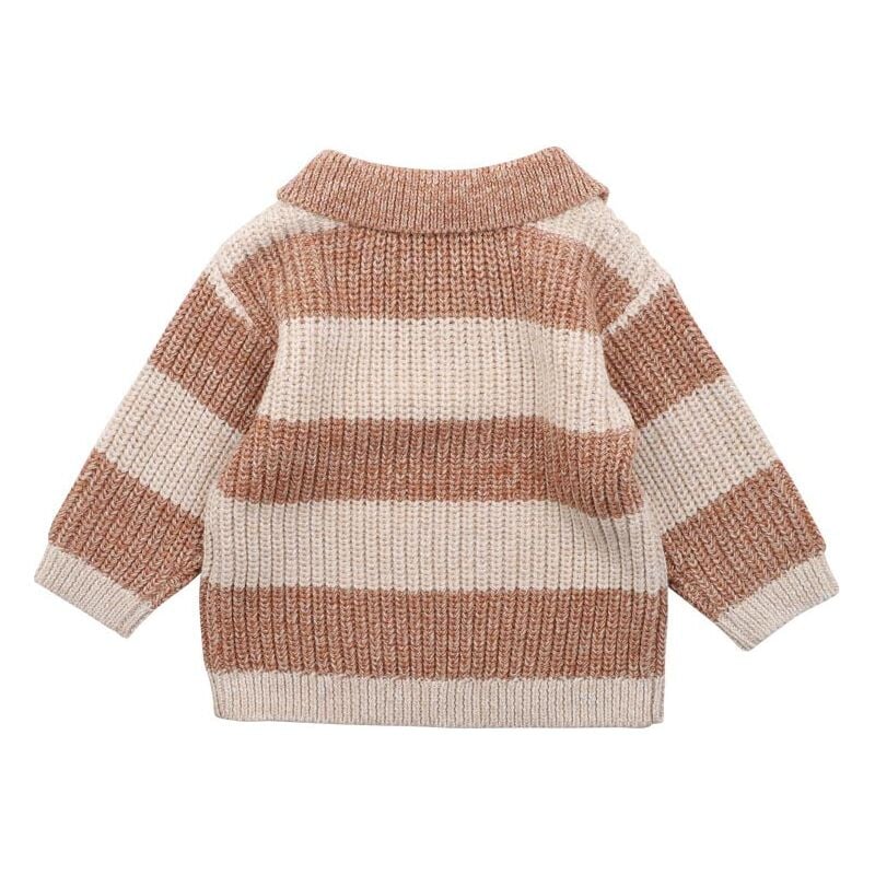 Stripe Knitted Jumper W Collar
