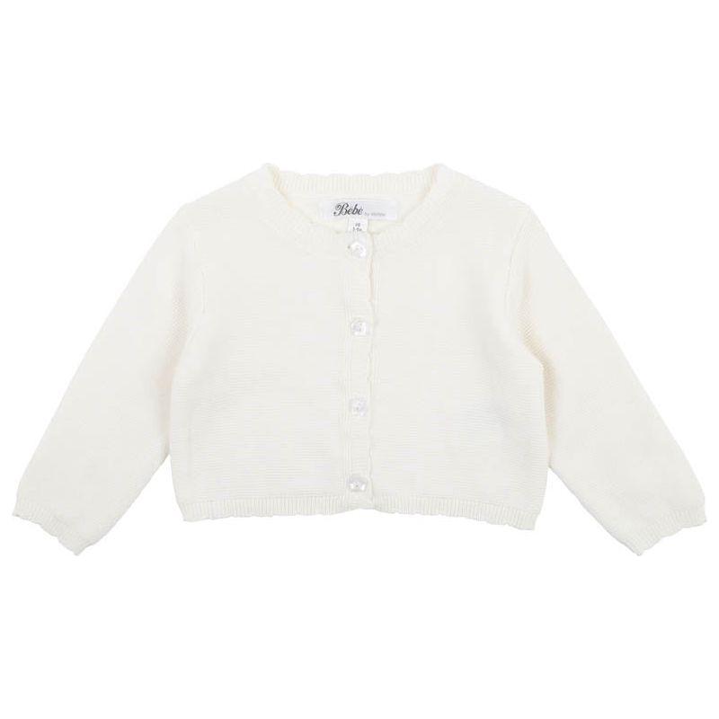 White Scalloped Edge Cardigan