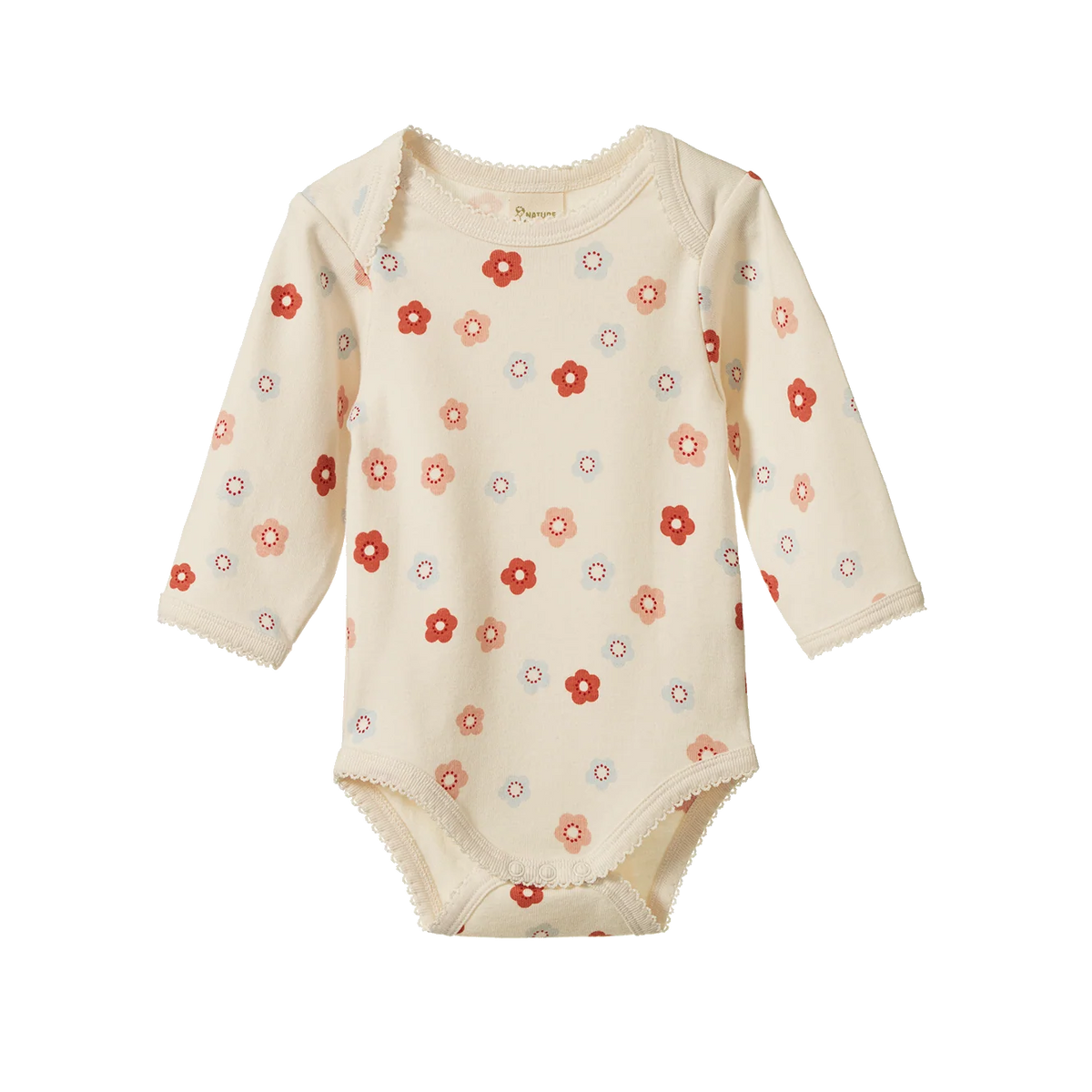 Long Sleeve Bodysuit - Petite Flora Stamp Print