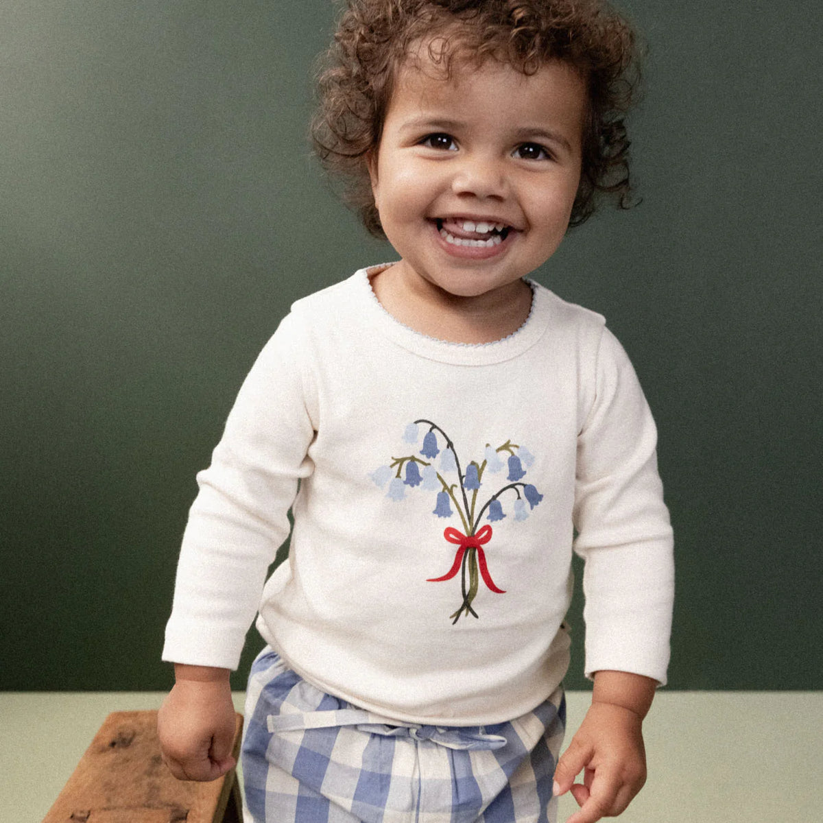 Long Sleeve Cloud Tee - Bluebelle Natural Print