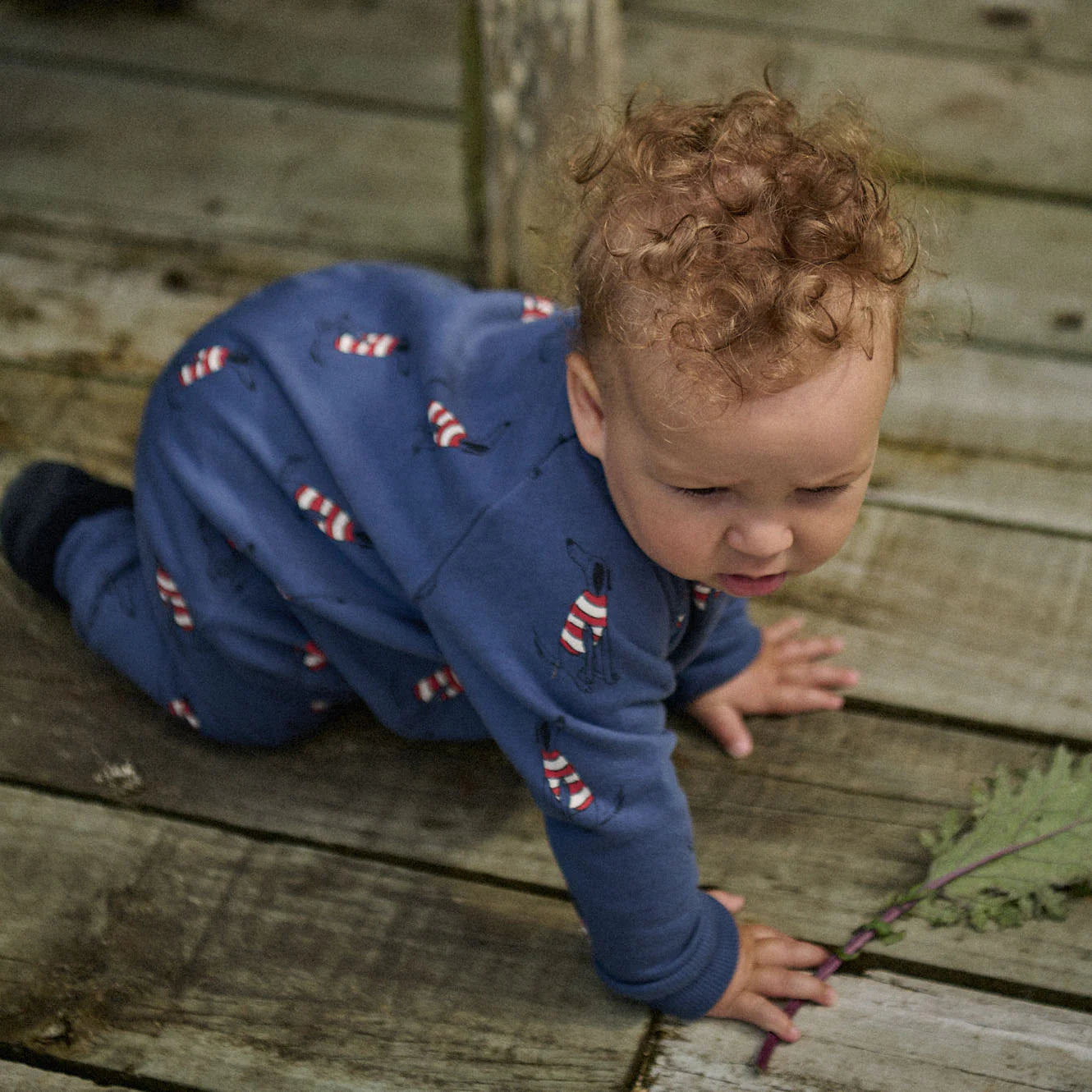 Long Sleeve Juno Romper - Best Friend Indigo Print