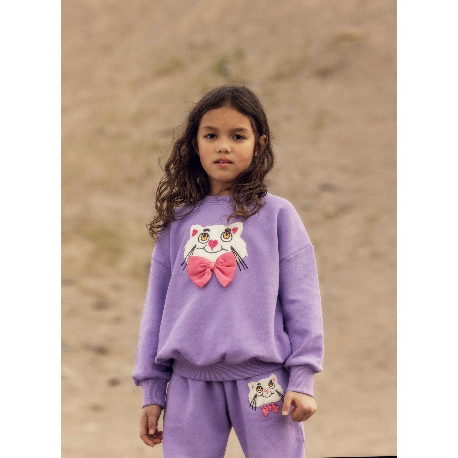 Cat With Bowtie Chenille Sweatshirt