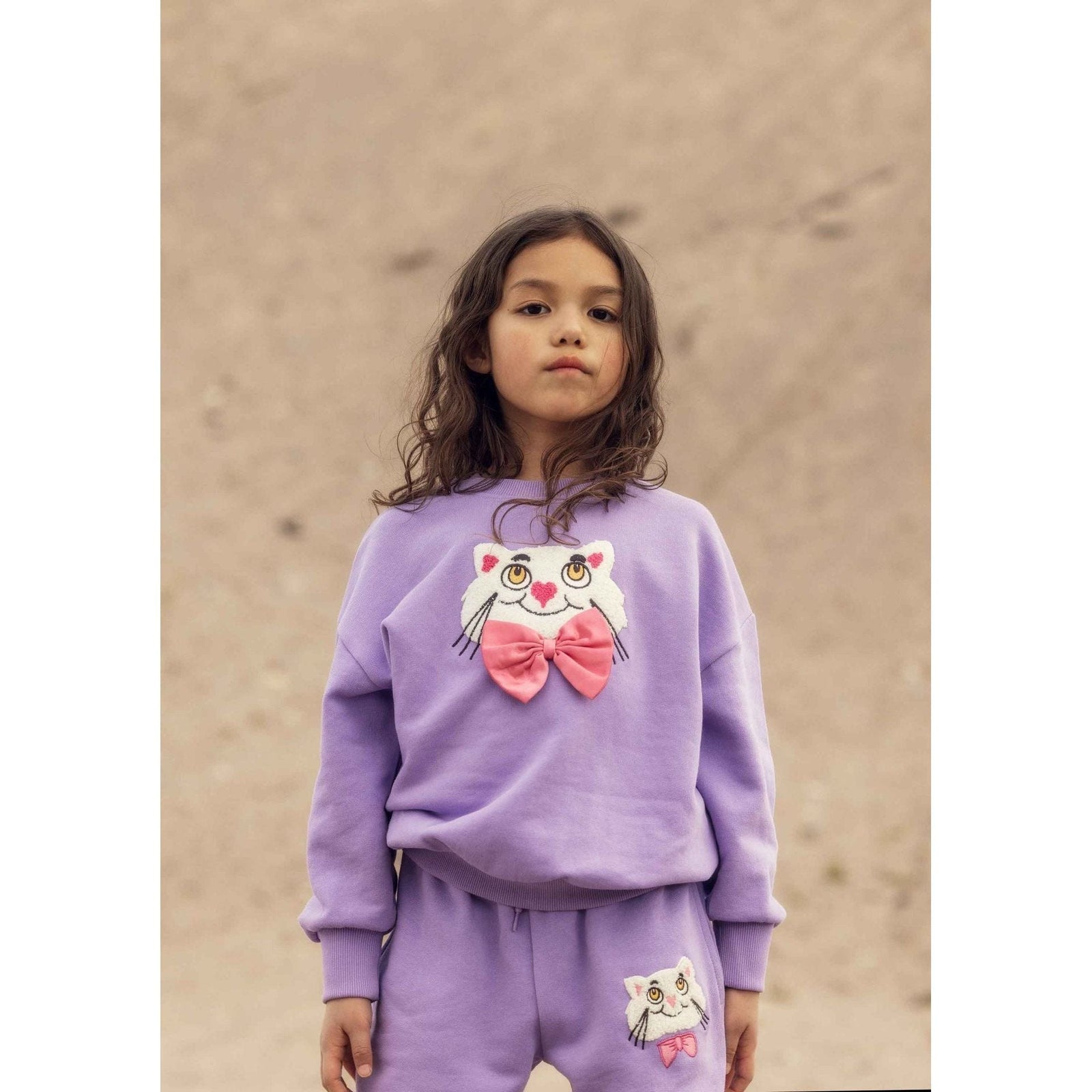 Cat With Bowtie Chenille Sweatshirt