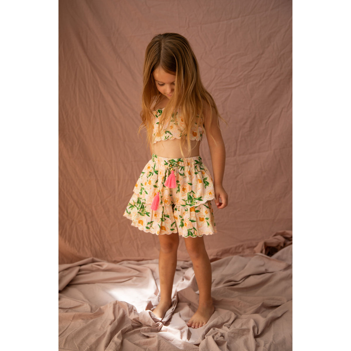 Luna Shorts-Soiree Bouquet Strawberry Sundae