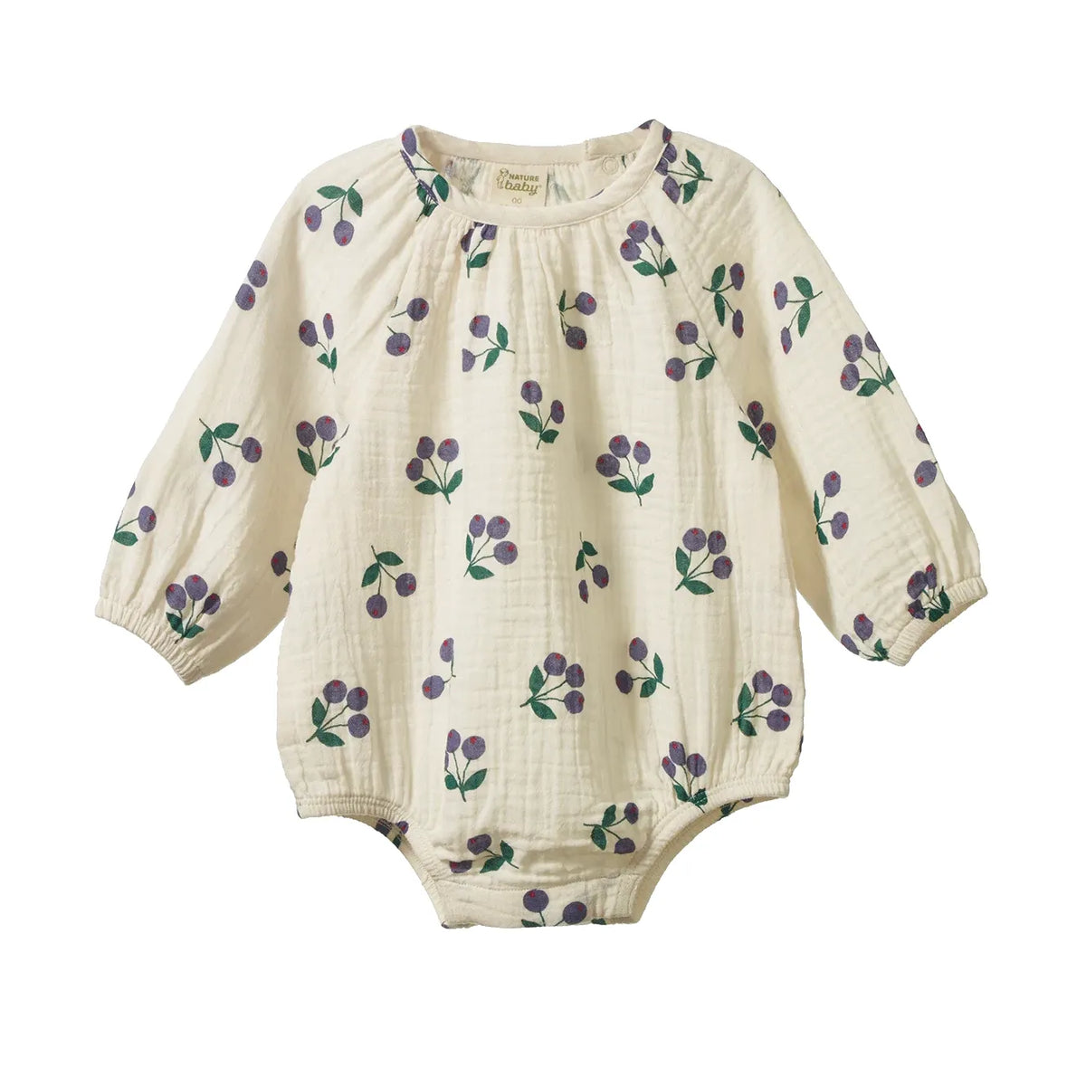 Meadow Bodysuit Muslin - Winter Berry Natural Print