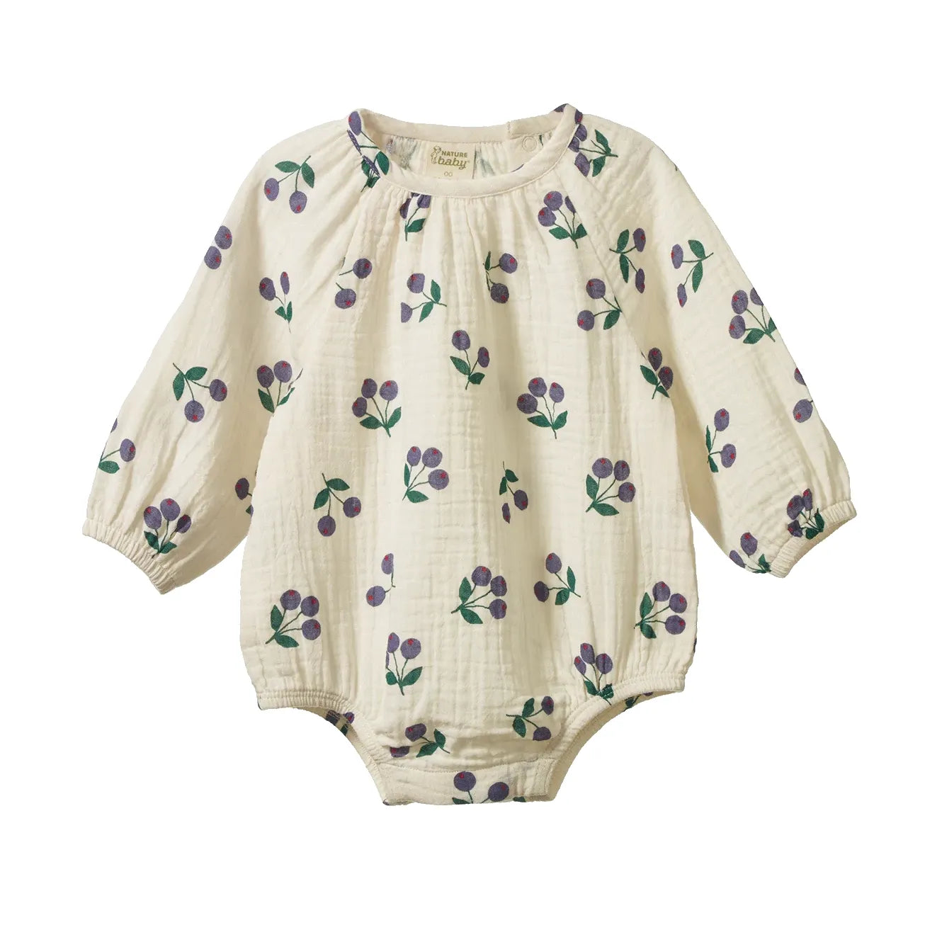 Meadow Bodysuit Muslin - Winter Berry Natural Print