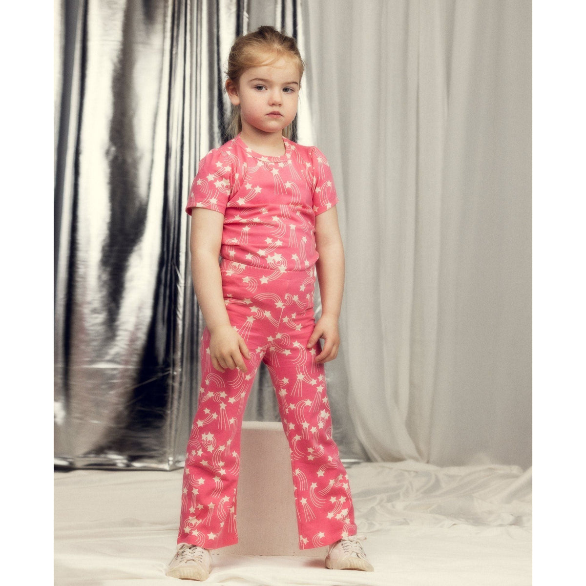 Starfall Aop Puff Sleeve Ss Top