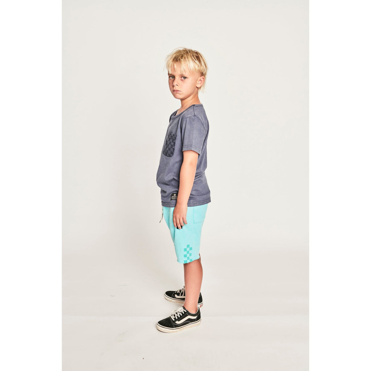 Pkt Check Ss Tee - Mineral Denim