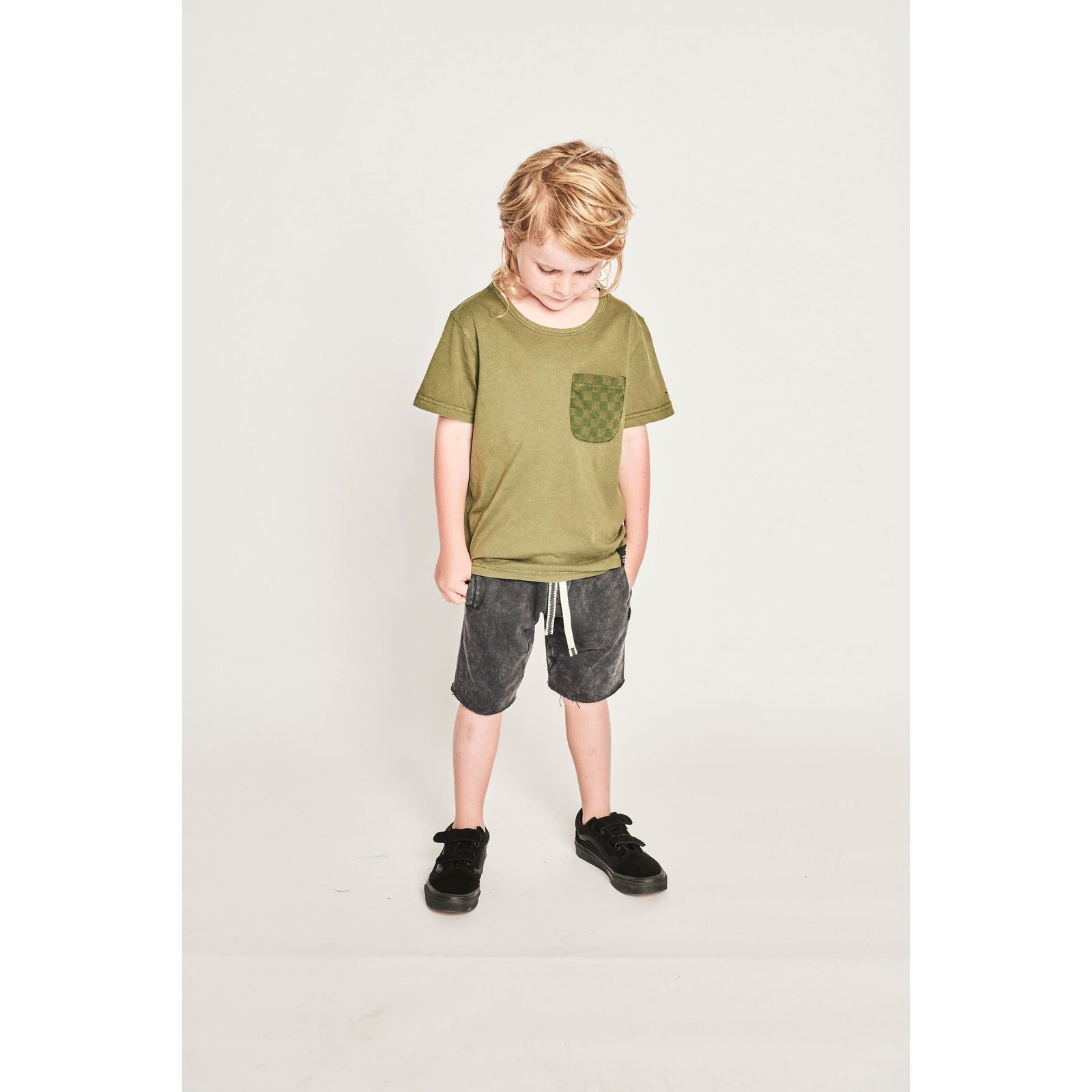 Pkt Check Ss Tee - Mineral Olivine