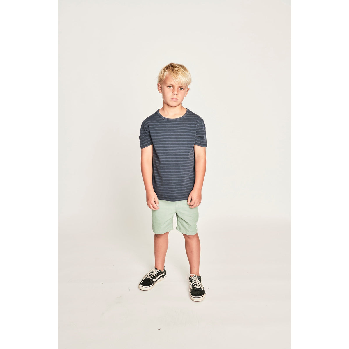 Stripewash Ss Tee - Dk Denim Stripe