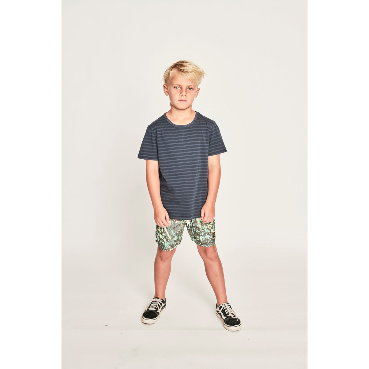 Stripewash Ss Tee - Dk Denim Stripe