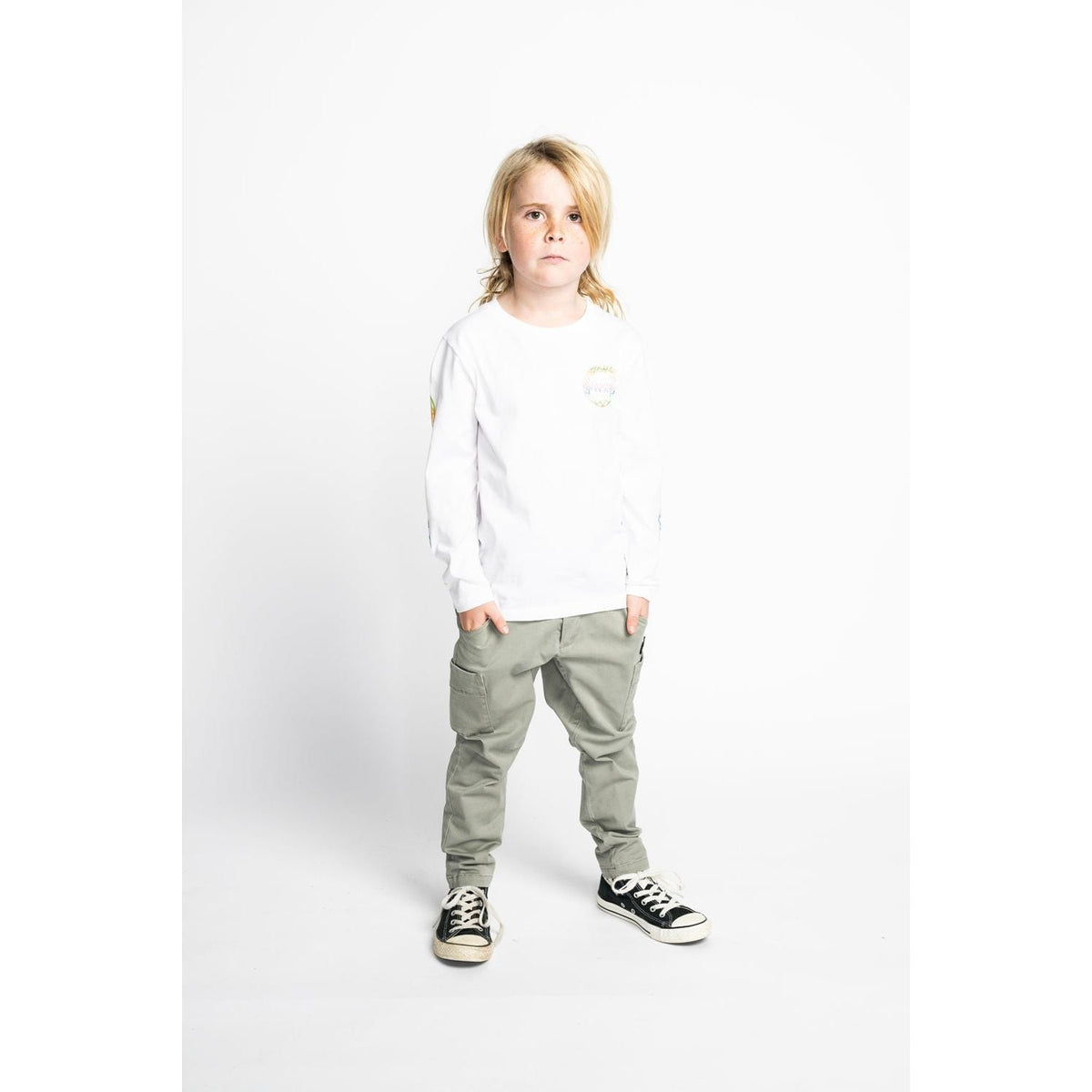 Glowchomp Ls Tee - White