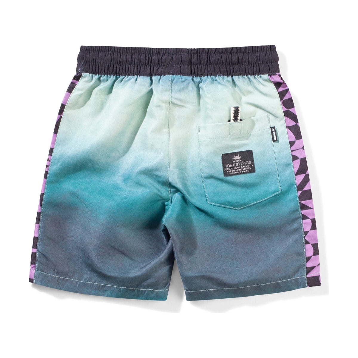 Wrapdyecheck Bshort - Teal Grad