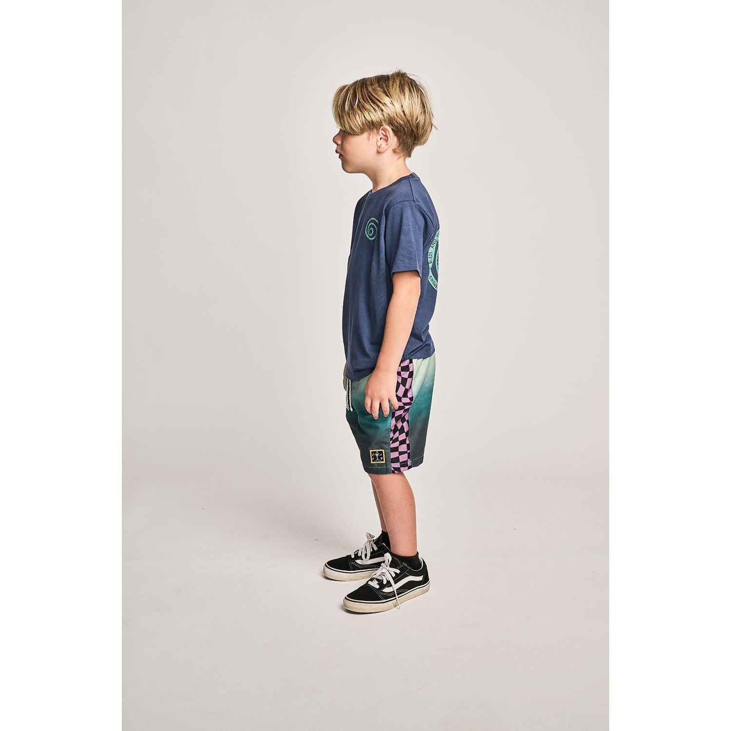 Wrapdyecheck Bshort - Teal Grad