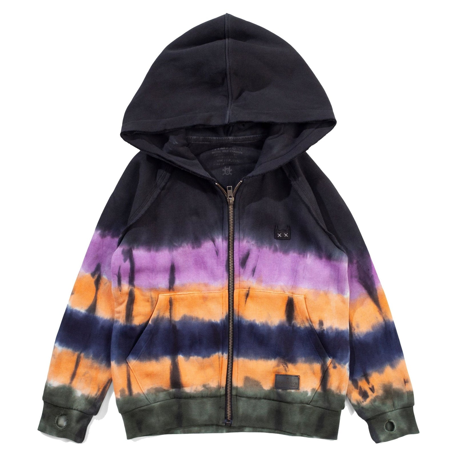 Half Dip Zip Hood - Black