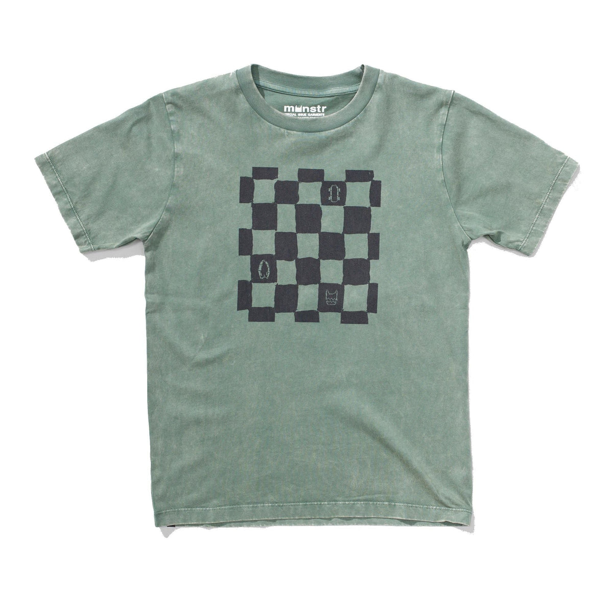 Checkme Tee - Washed Mid Green