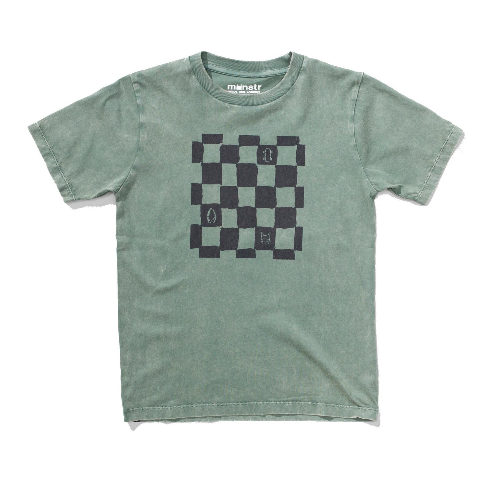 Checkme Tee - Washed Mid Green