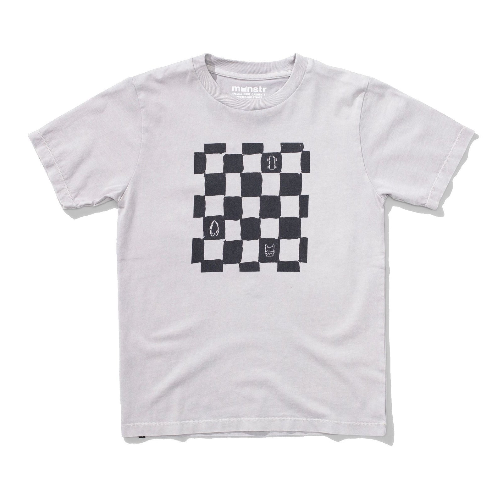 Checkme Tee - Washed Light Grey