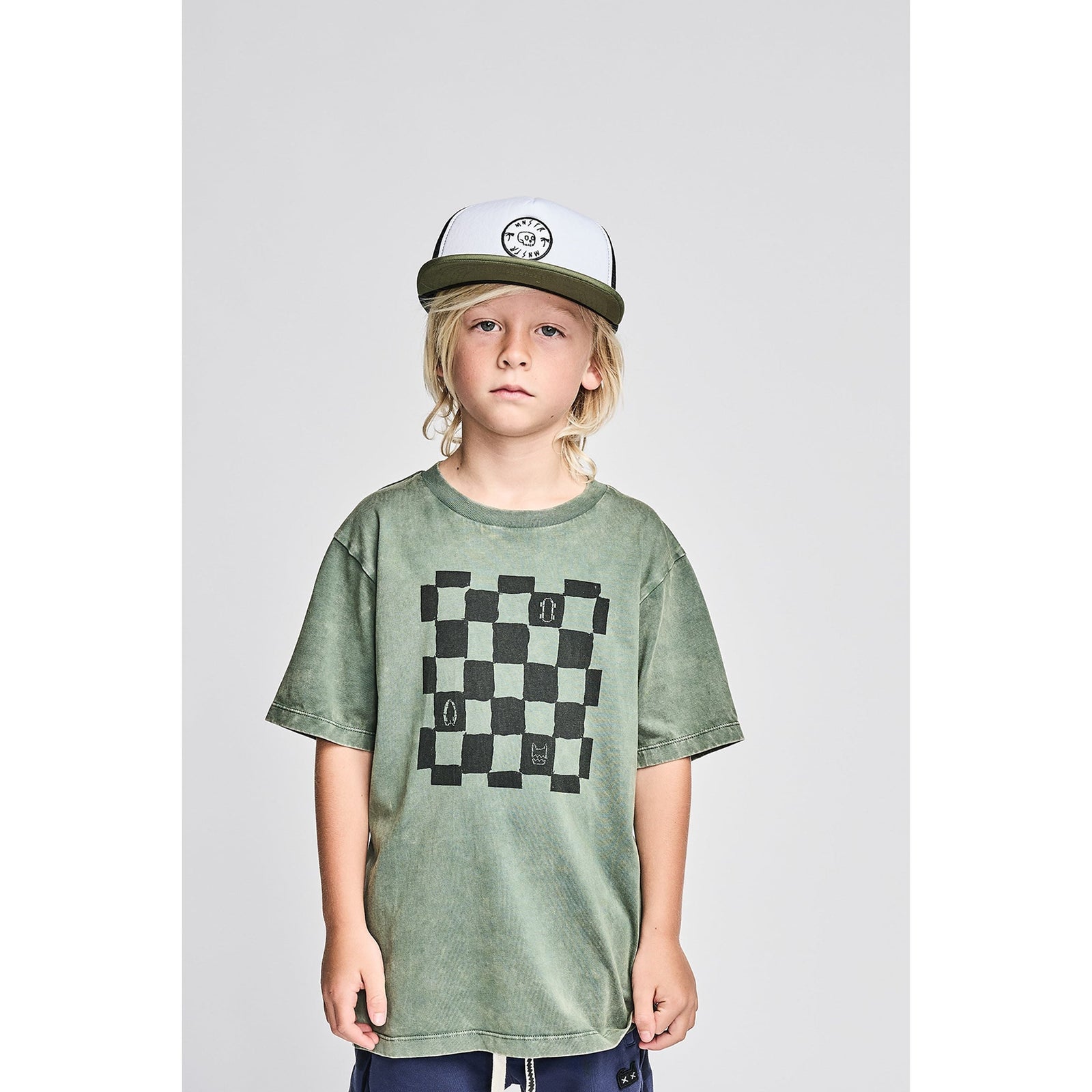 Checkme Tee - Washed Mid Green
