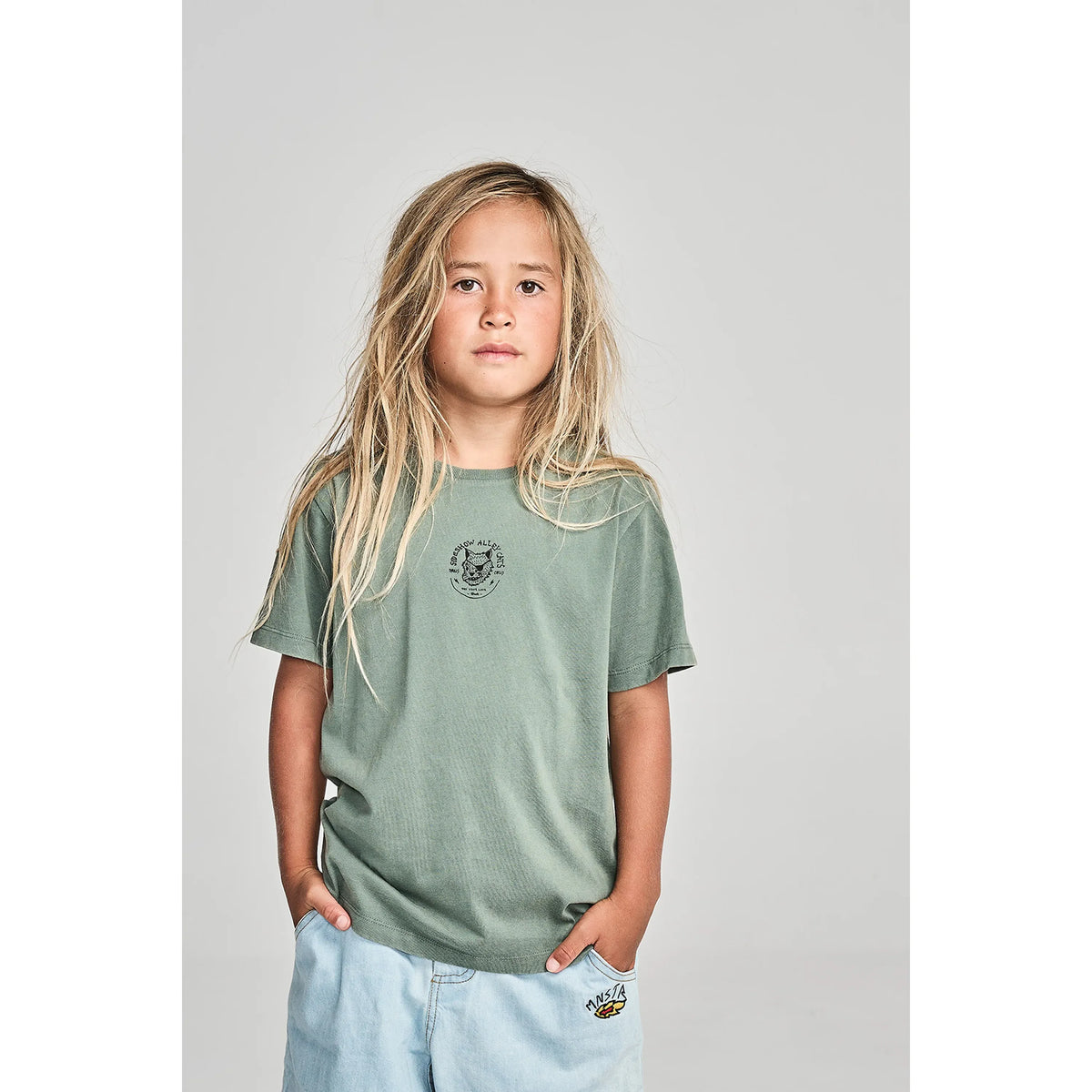 Alley Cats Tee - Washed Mid Green
