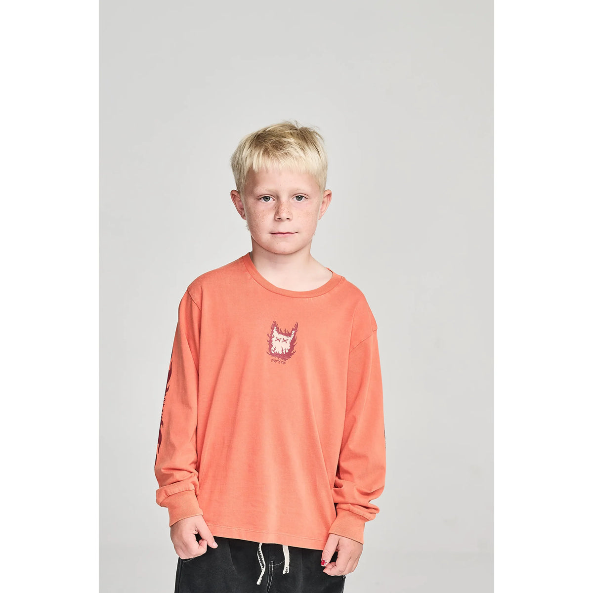 Burn Ls Tee - Washed Tangerine