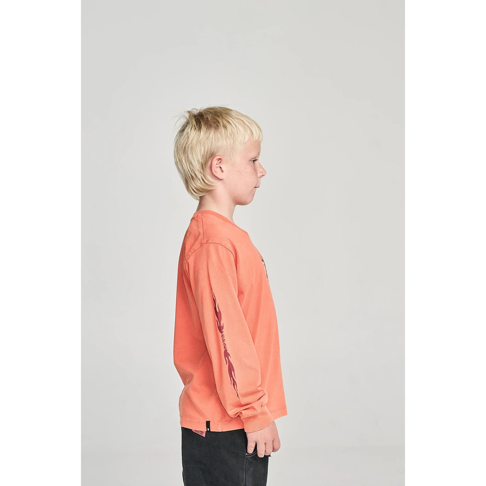 Burn Ls Tee - Washed Tangerine