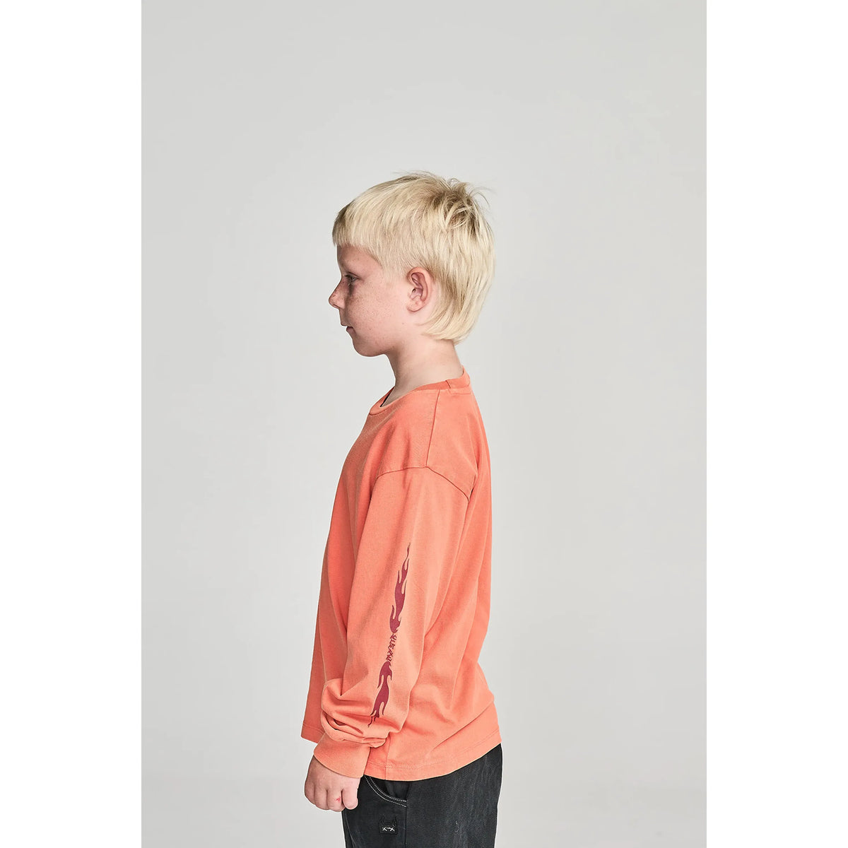 Burn Ls Tee - Washed Tangerine