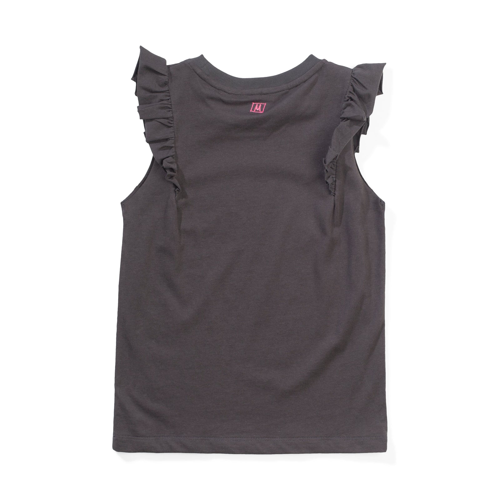 Bella Frill Tank - Soft Black