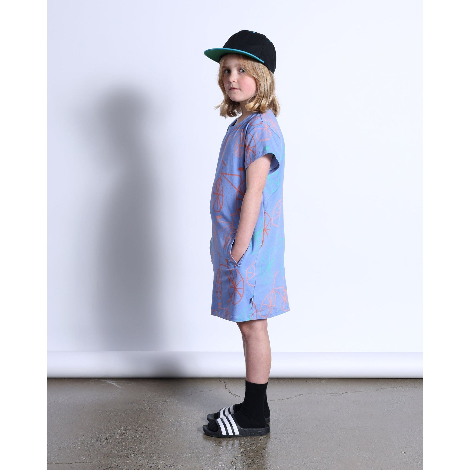 Bikes Dress- Bright Cornflower