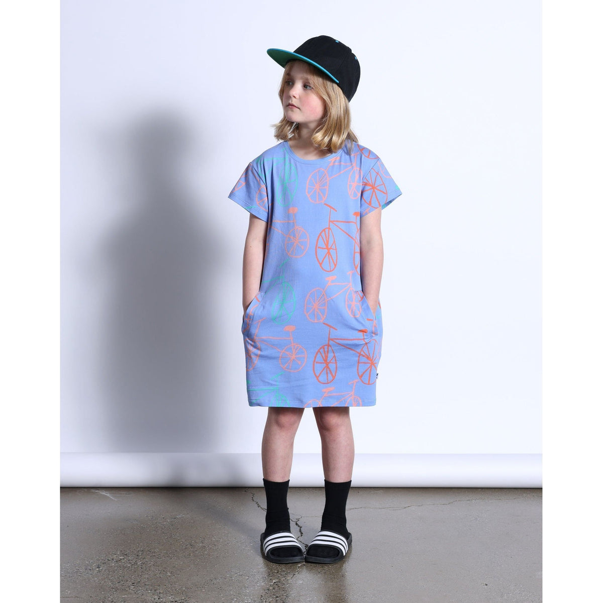 Bikes Dress- Bright Cornflower