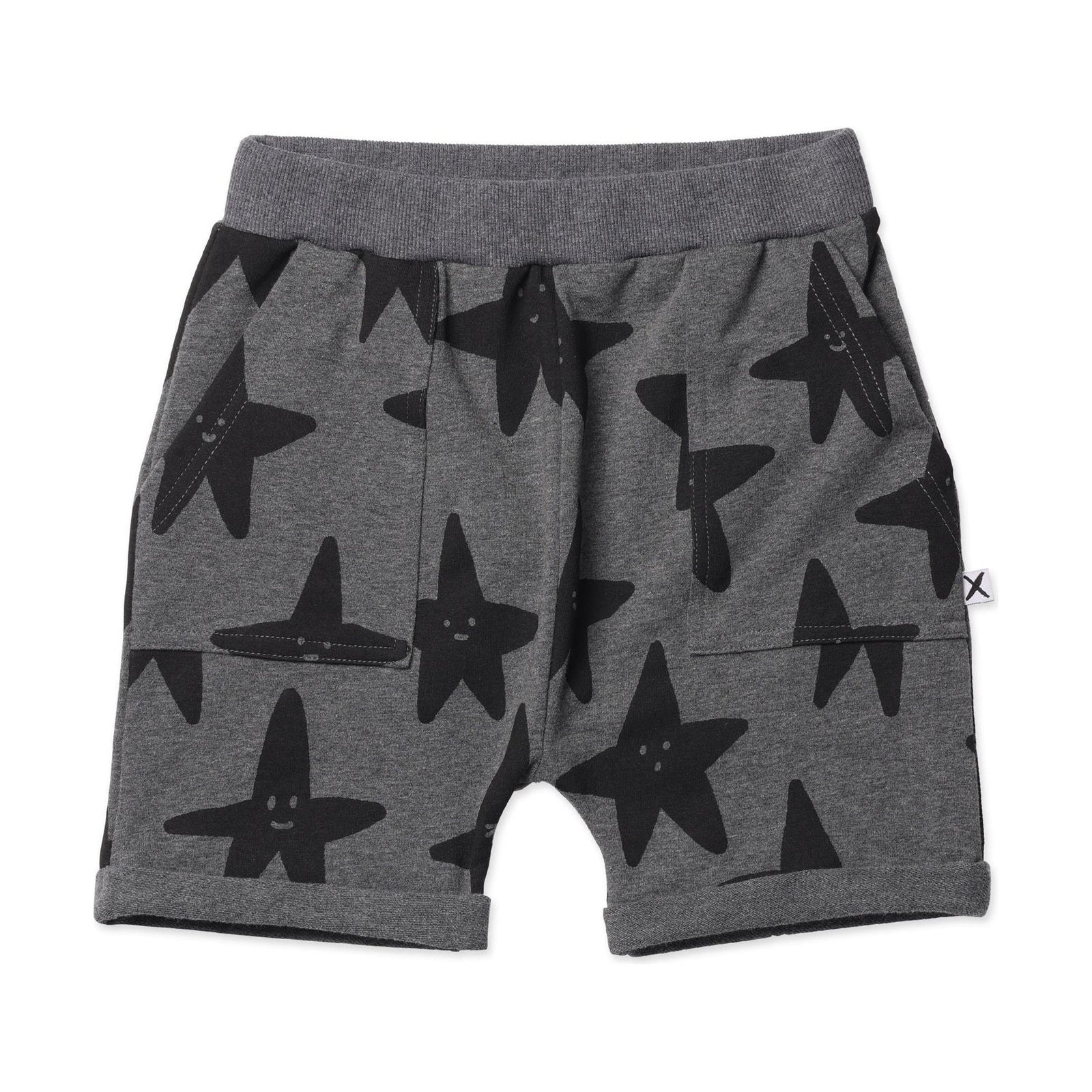 Happy Stars Short- Charcoal Marle