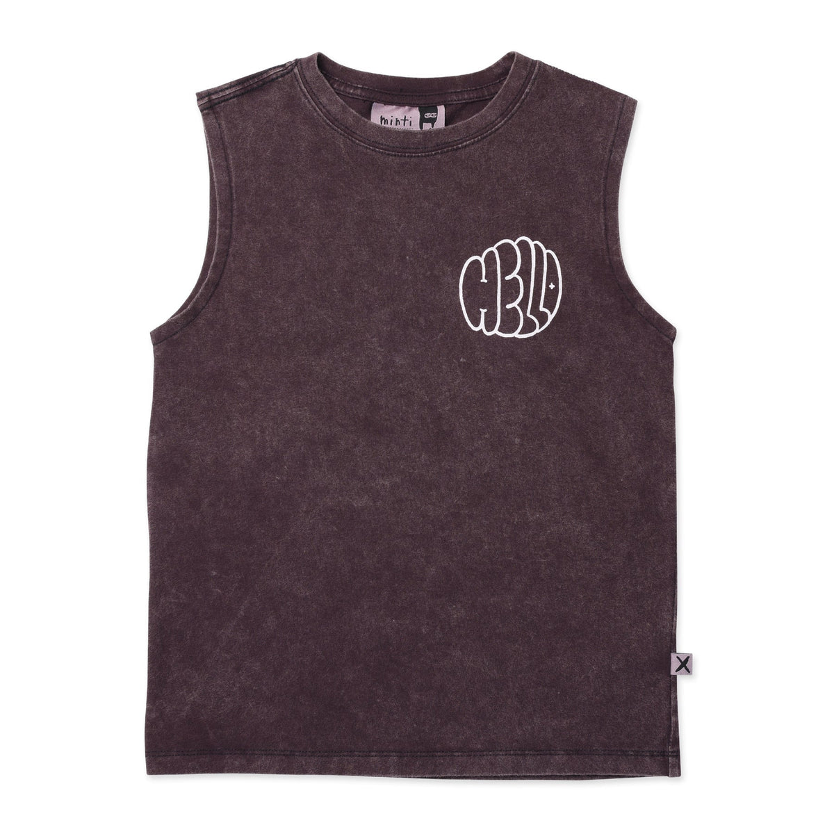 Bubble Greeting Sleeveless Tee- Black Wash