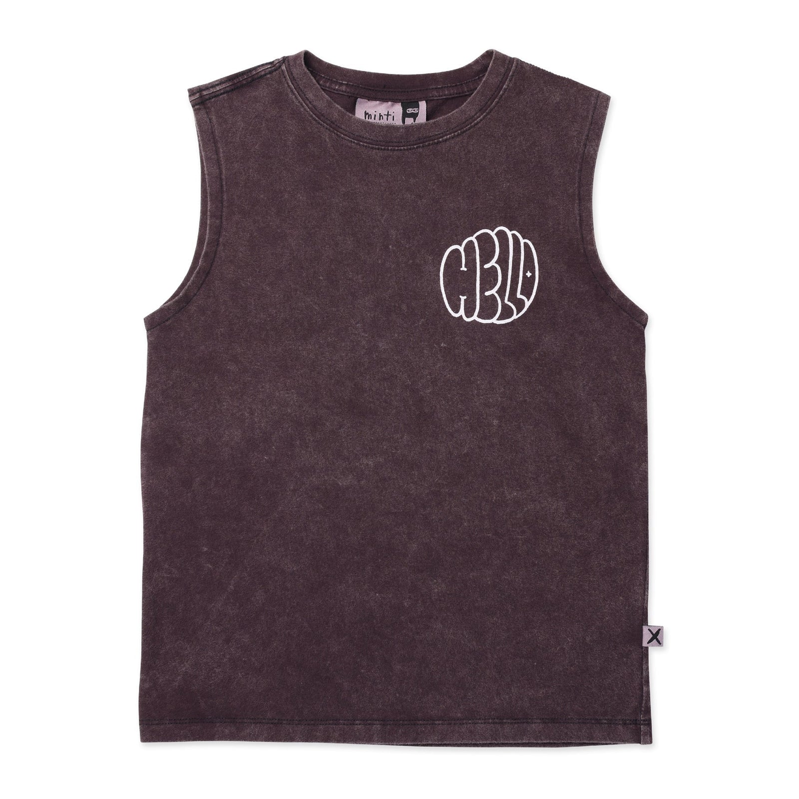 Bubble Greeting Sleeveless Tee- Black Wash