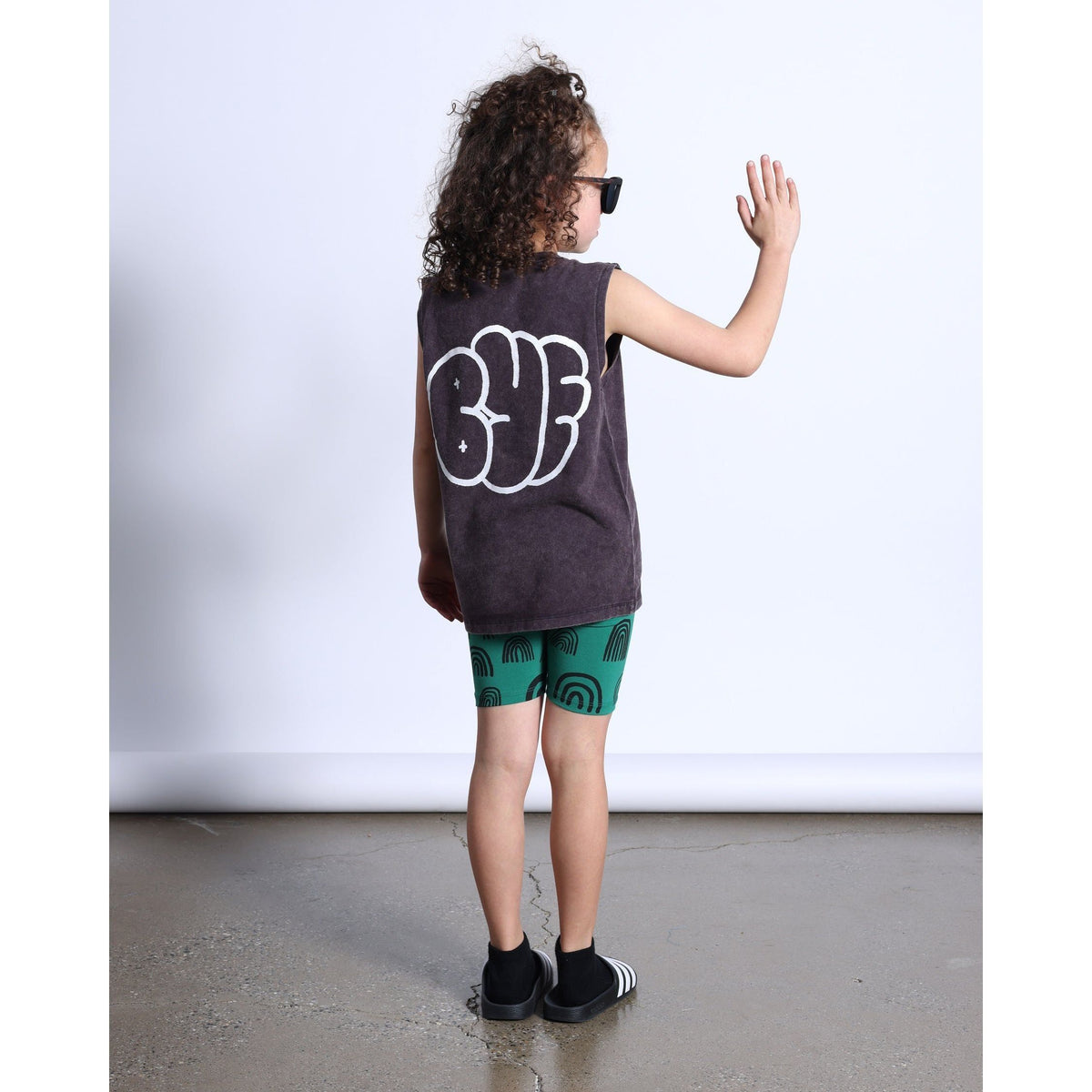 Bubble Greeting Sleeveless Tee- Black Wash