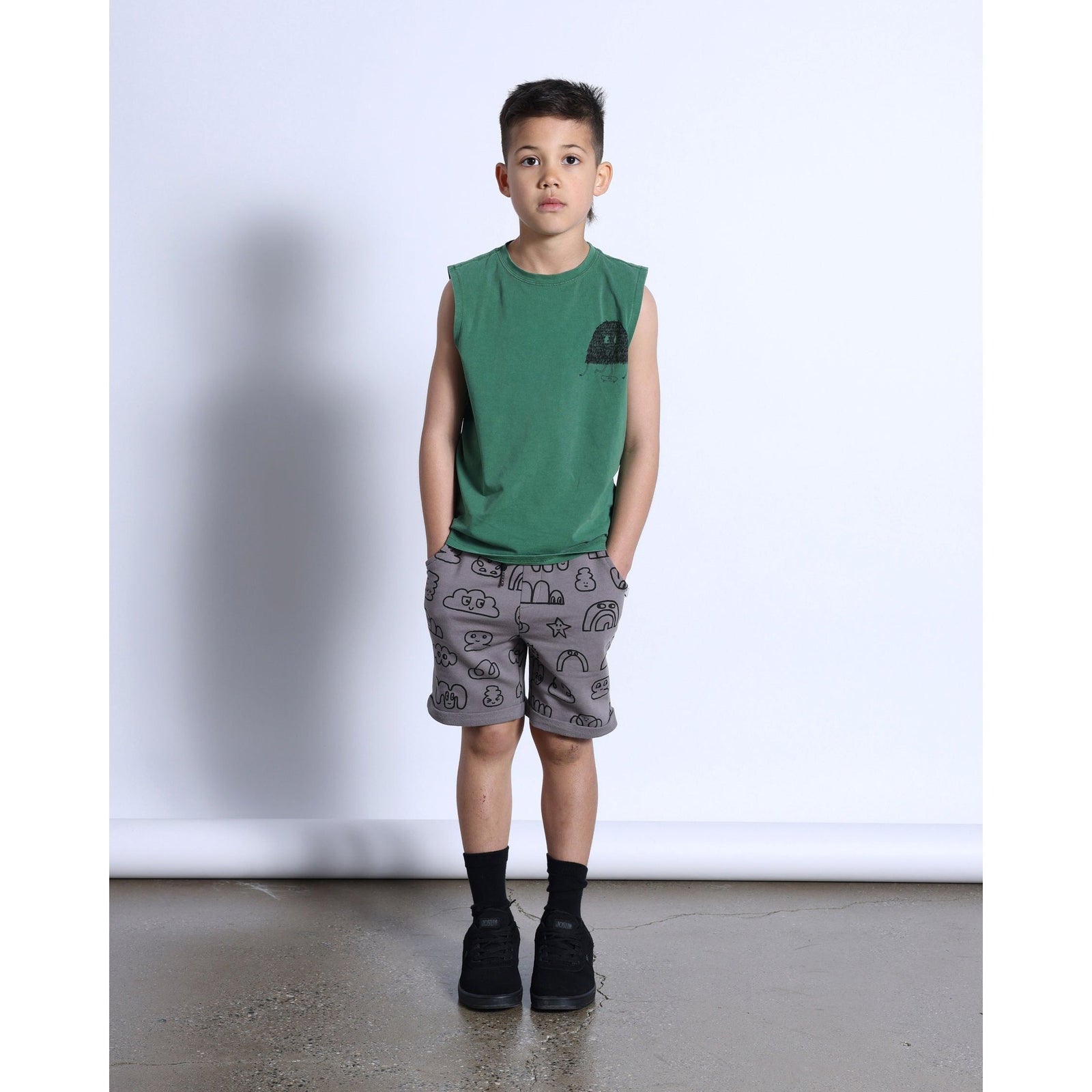 Shaggy Skater Sleeveless Tee- Turf Wash