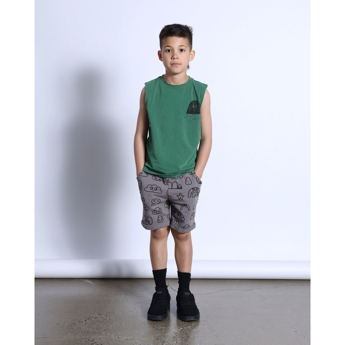 Shaggy Skater Sleeveless Tee- Turf Wash