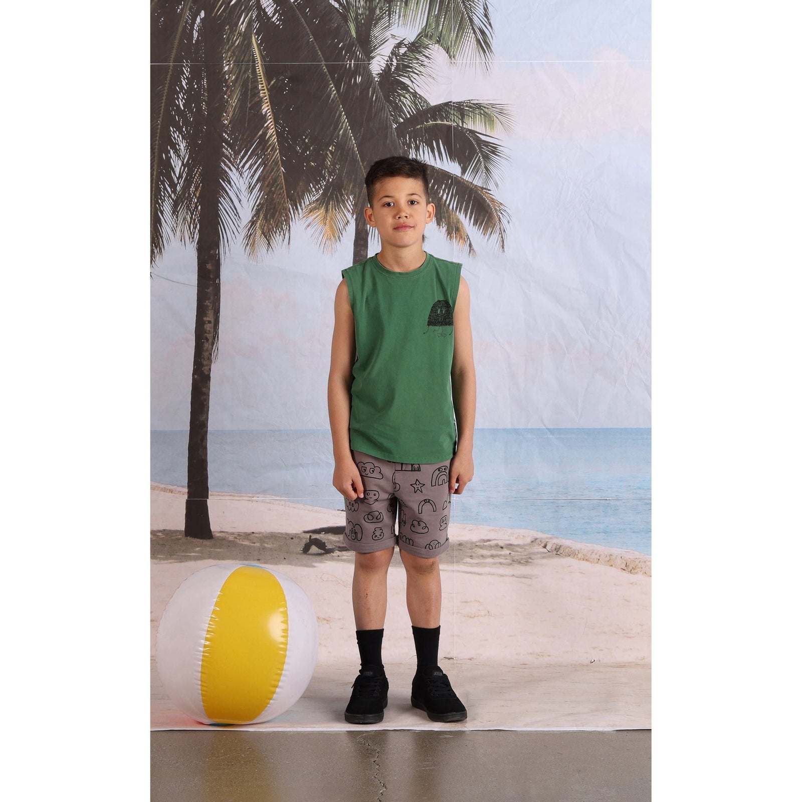 Shaggy Skater Sleeveless Tee- Turf Wash