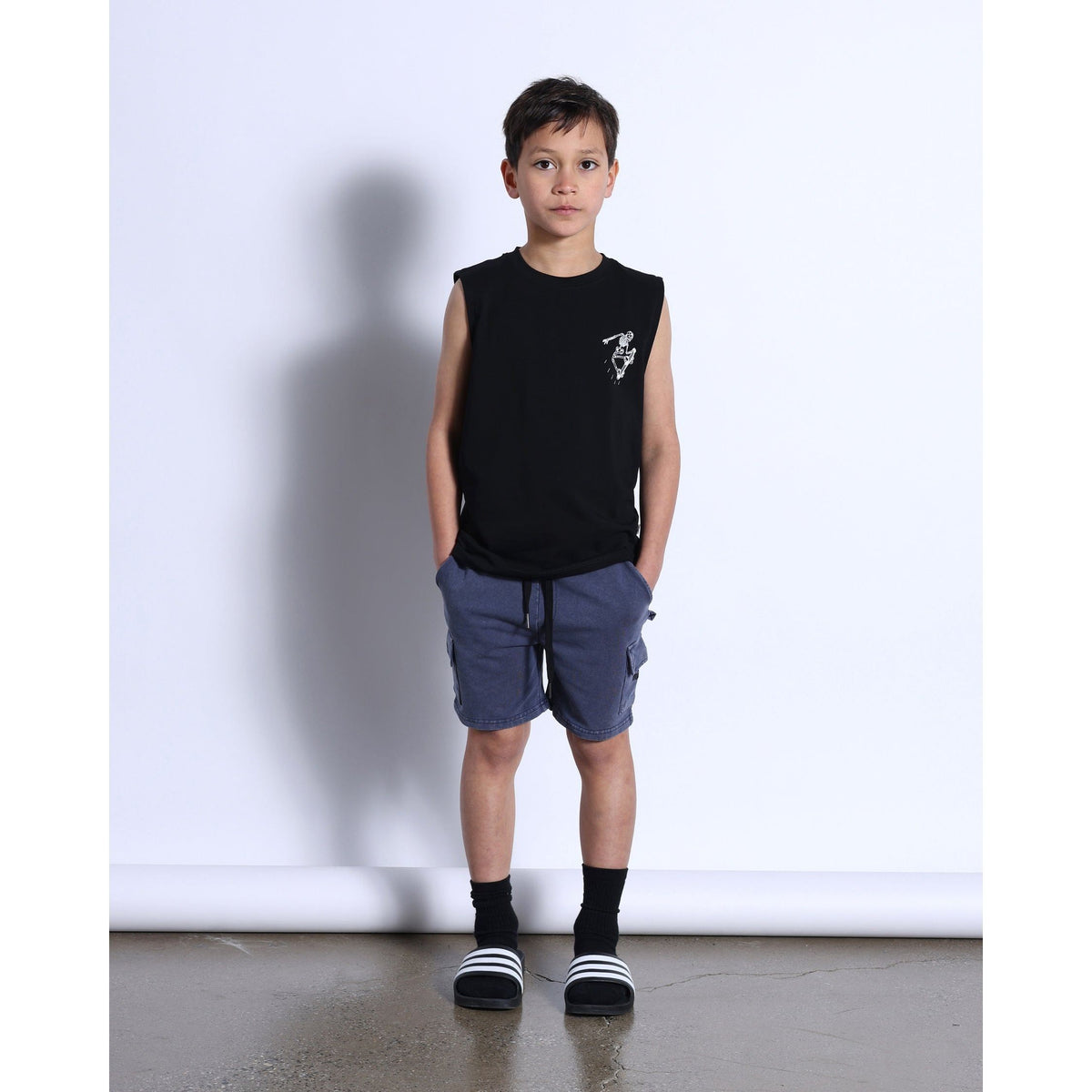 Blasted Deluxe Cargo Short- Bright Blue Wash