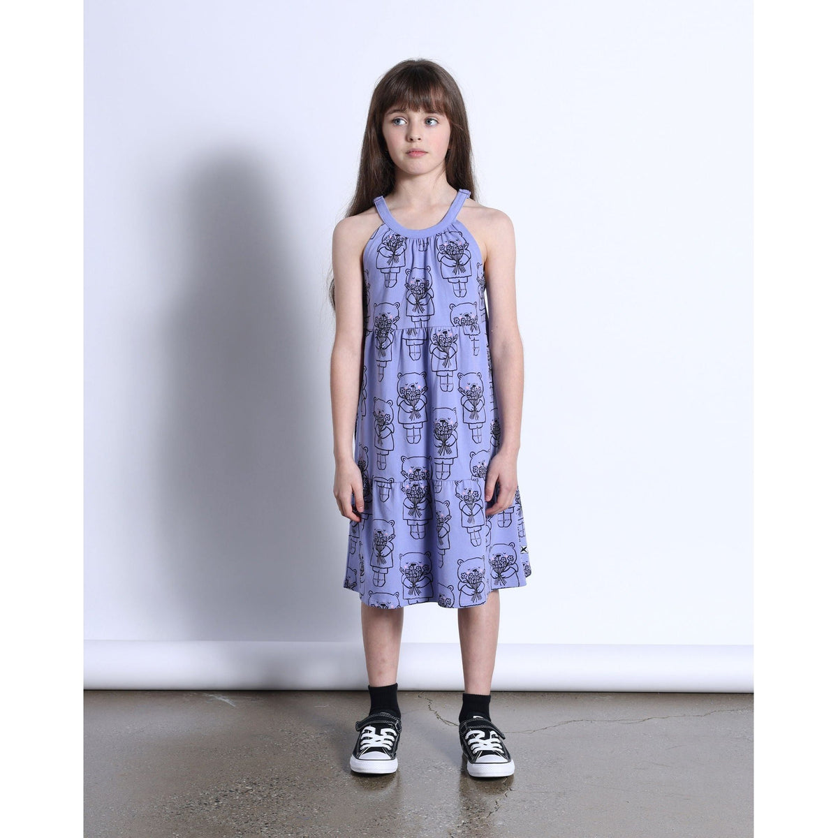 Bouquet Bear Dress- Purple