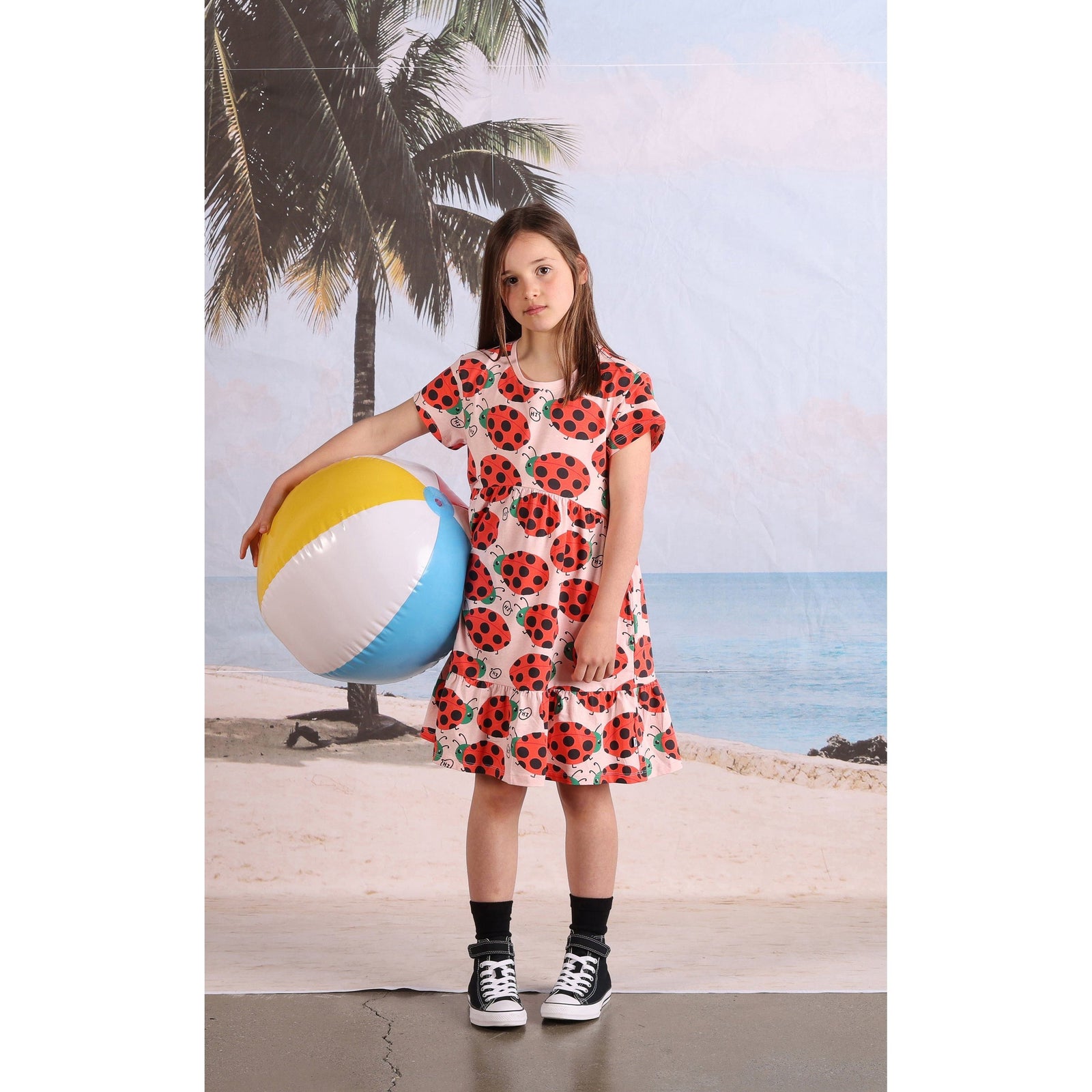 Friendly Ladybirds Dress- Pink Marle