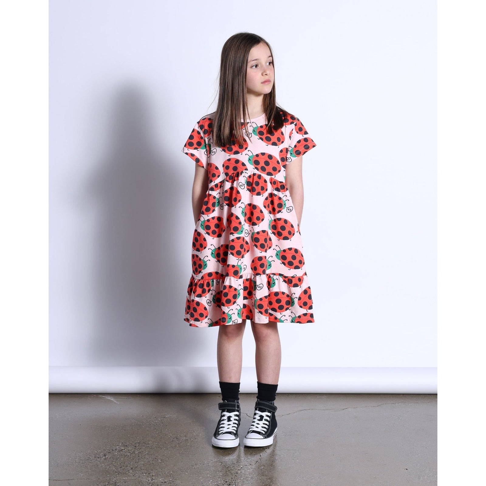 Friendly Ladybirds Dress- Pink Marle
