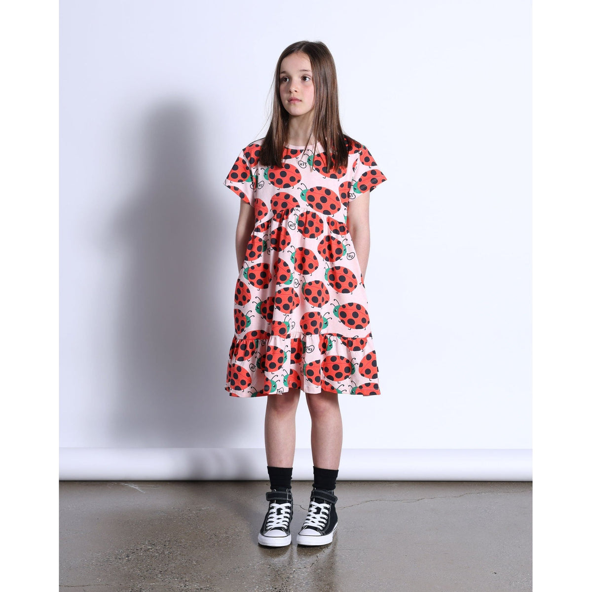 Friendly Ladybirds Dress- Pink Marle