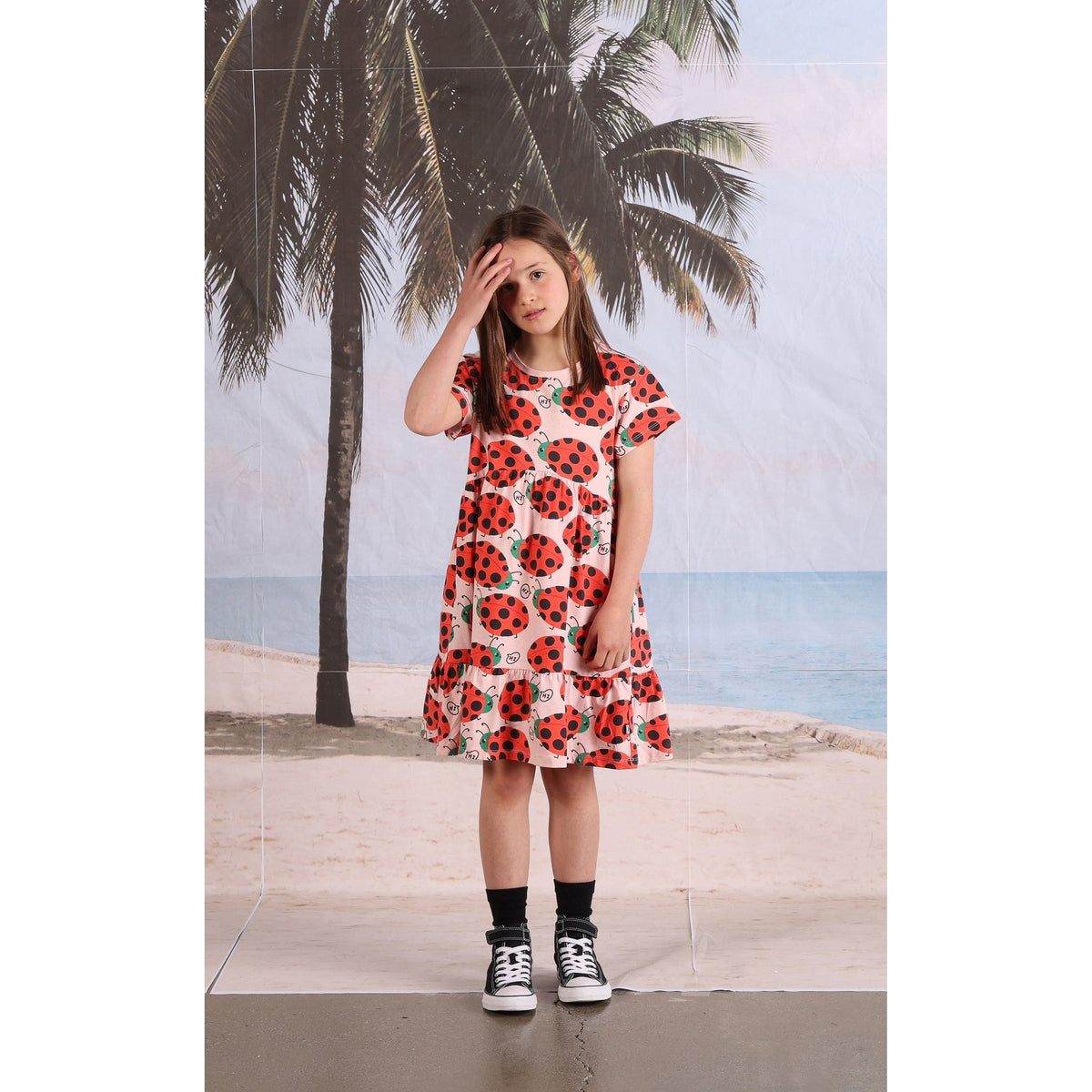 Friendly Ladybirds Dress- Pink Marle