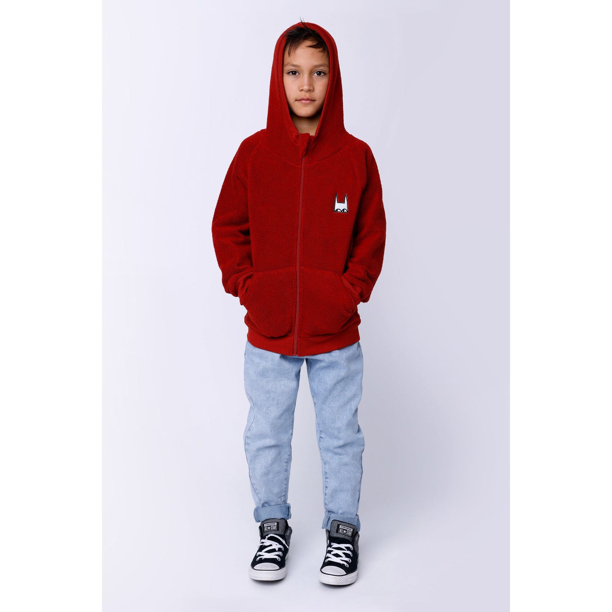 Teddy Zip Up - Rusty Red