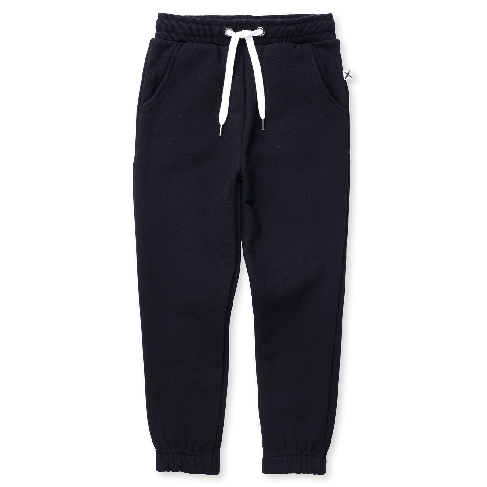 Furry Gathered Cuff Trackies - Black