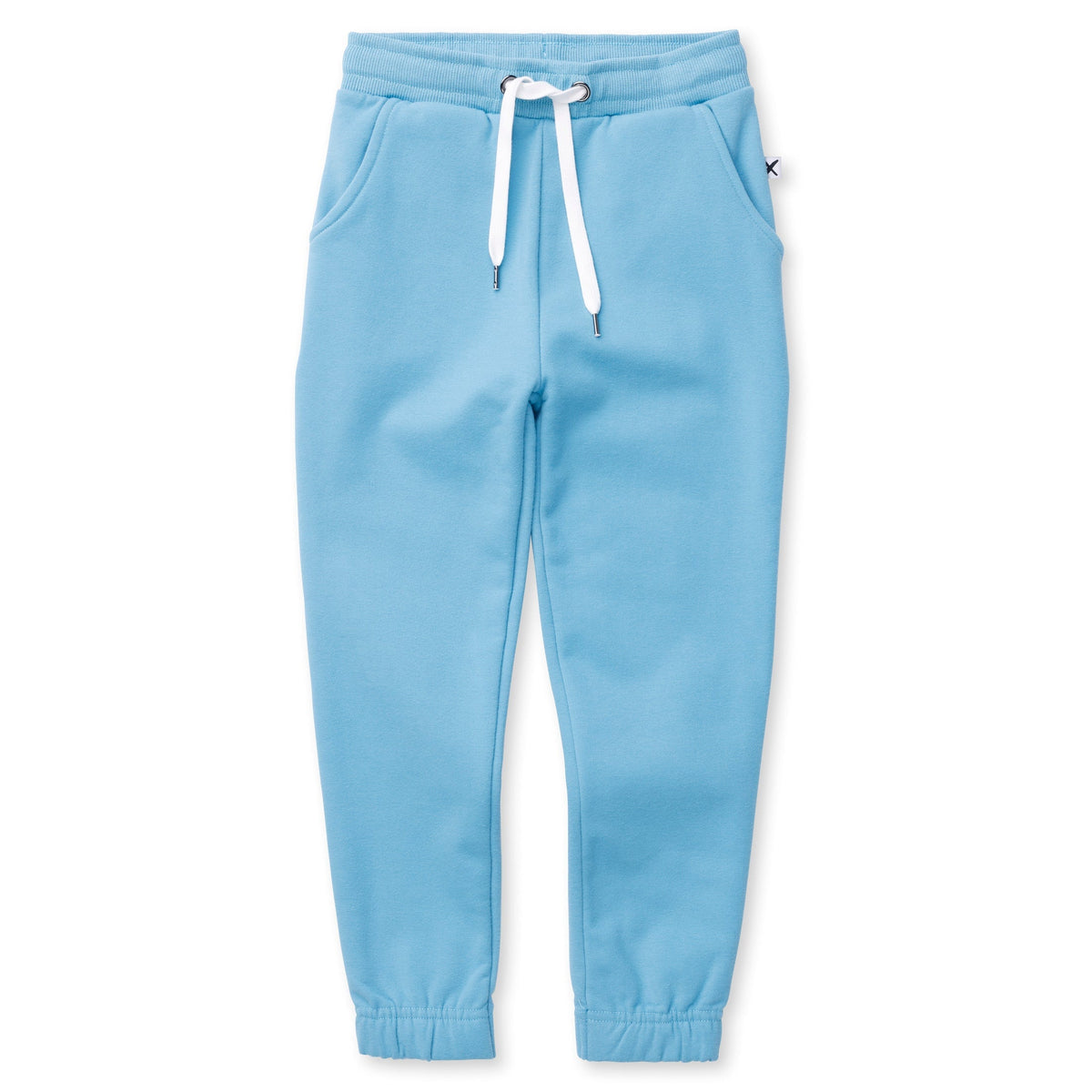 Furry Gathered Cuff Trackies - Light Aqua